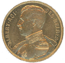 Belgique 20 francs 1914 roi Albert