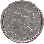 Etats-Unis 3 cents 1865 tête
